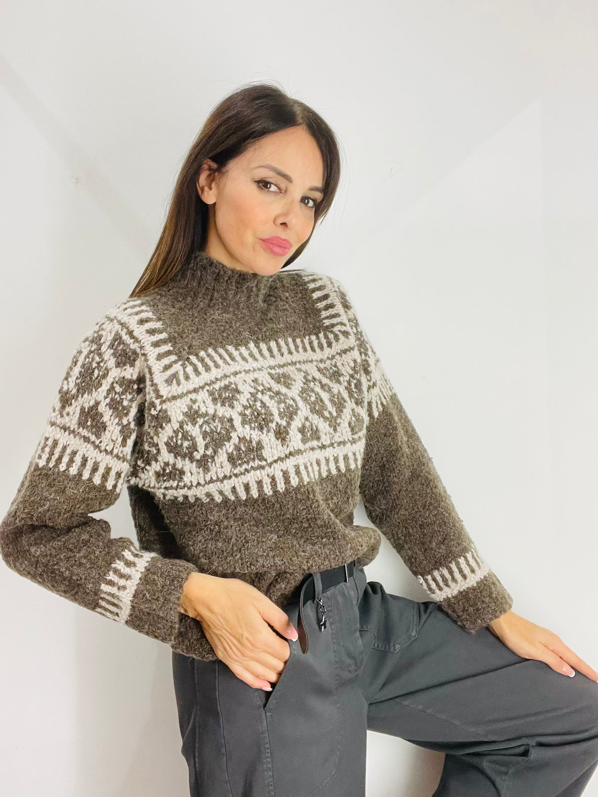 MAGLIONE BOUCLE A LUPETTO