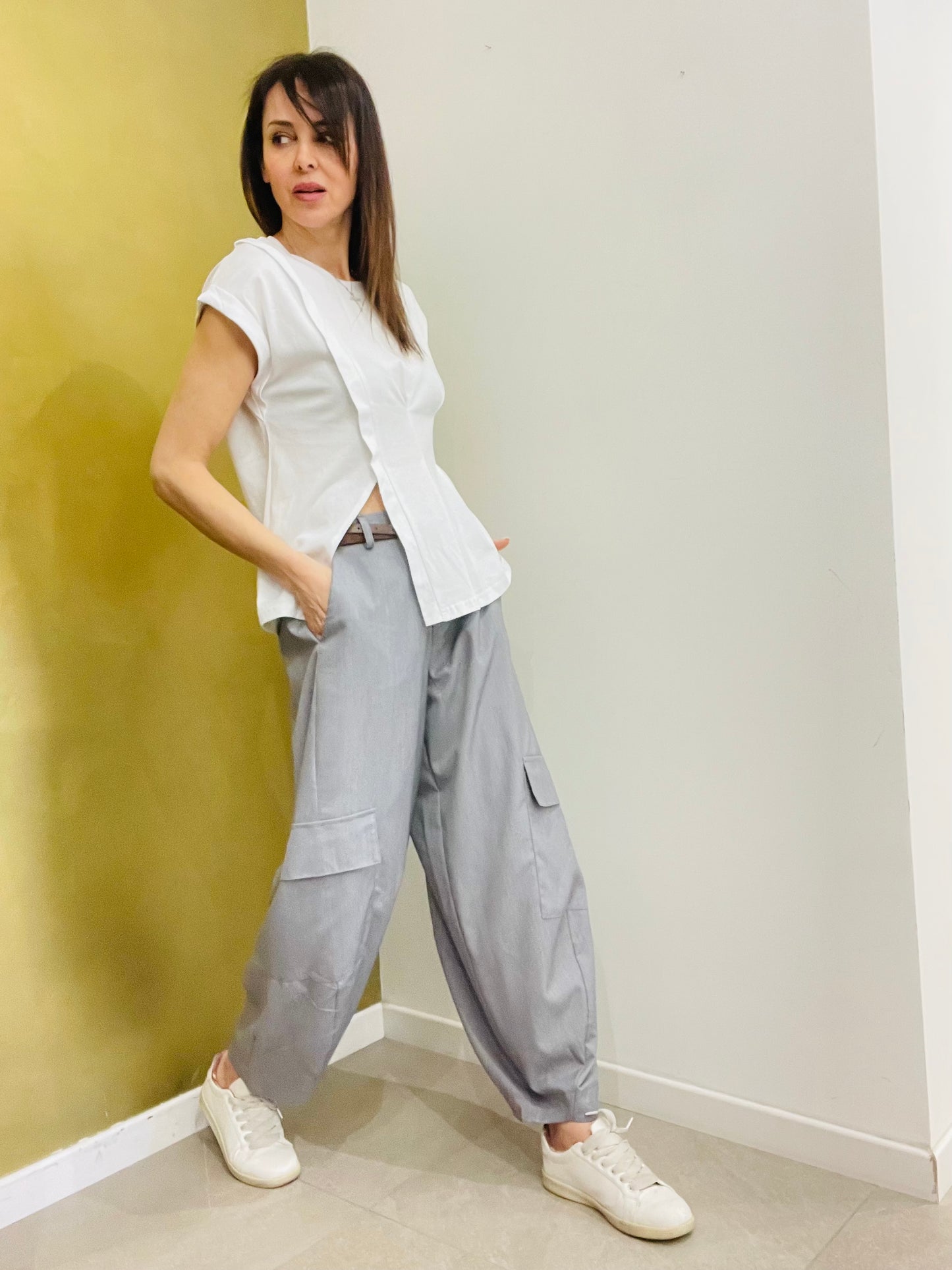 PANTALONE CARGO GRIGIO