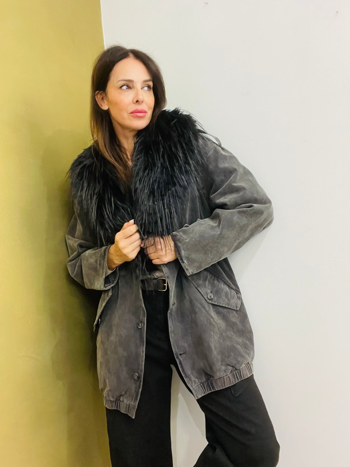 PARKA JEANS CON PELLICCIA