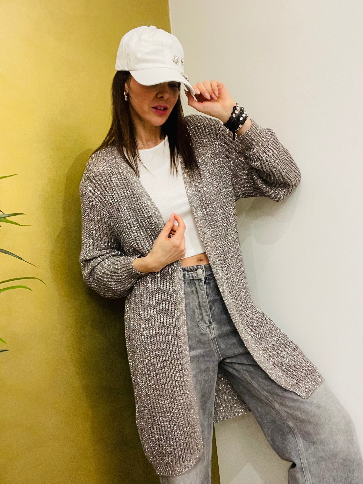 CARDIGAN LUNGO LUREX