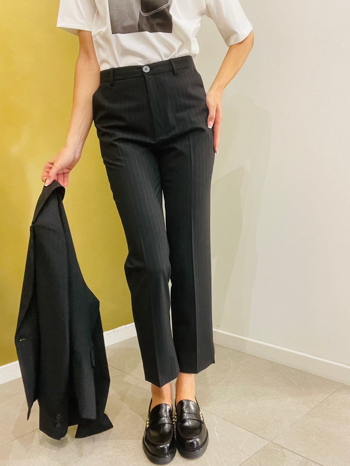 PANTALONE SIGARETTA GESSATO