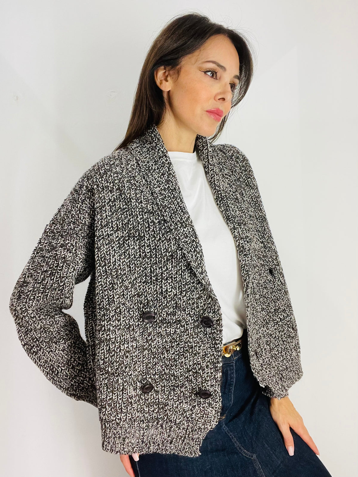 CARDIGAN DOPPIOPETTO IN MAGLIA