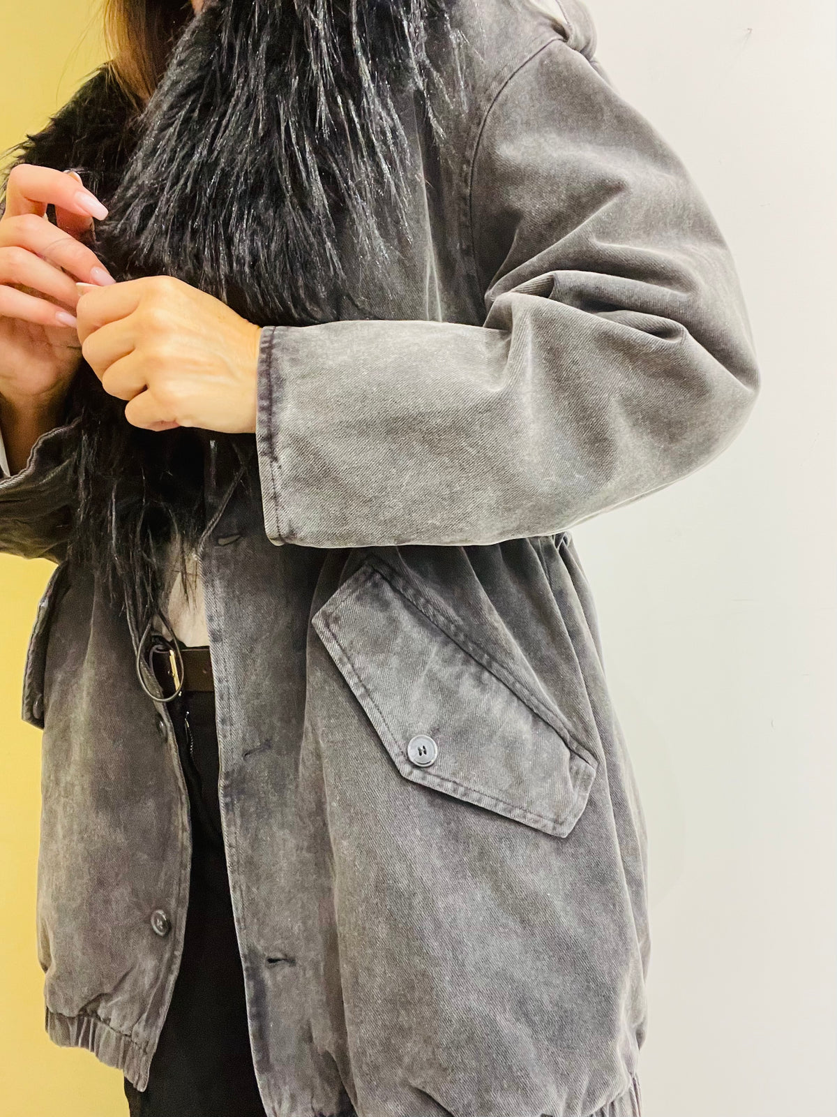 PARKA JEANS CON PELLICCIA