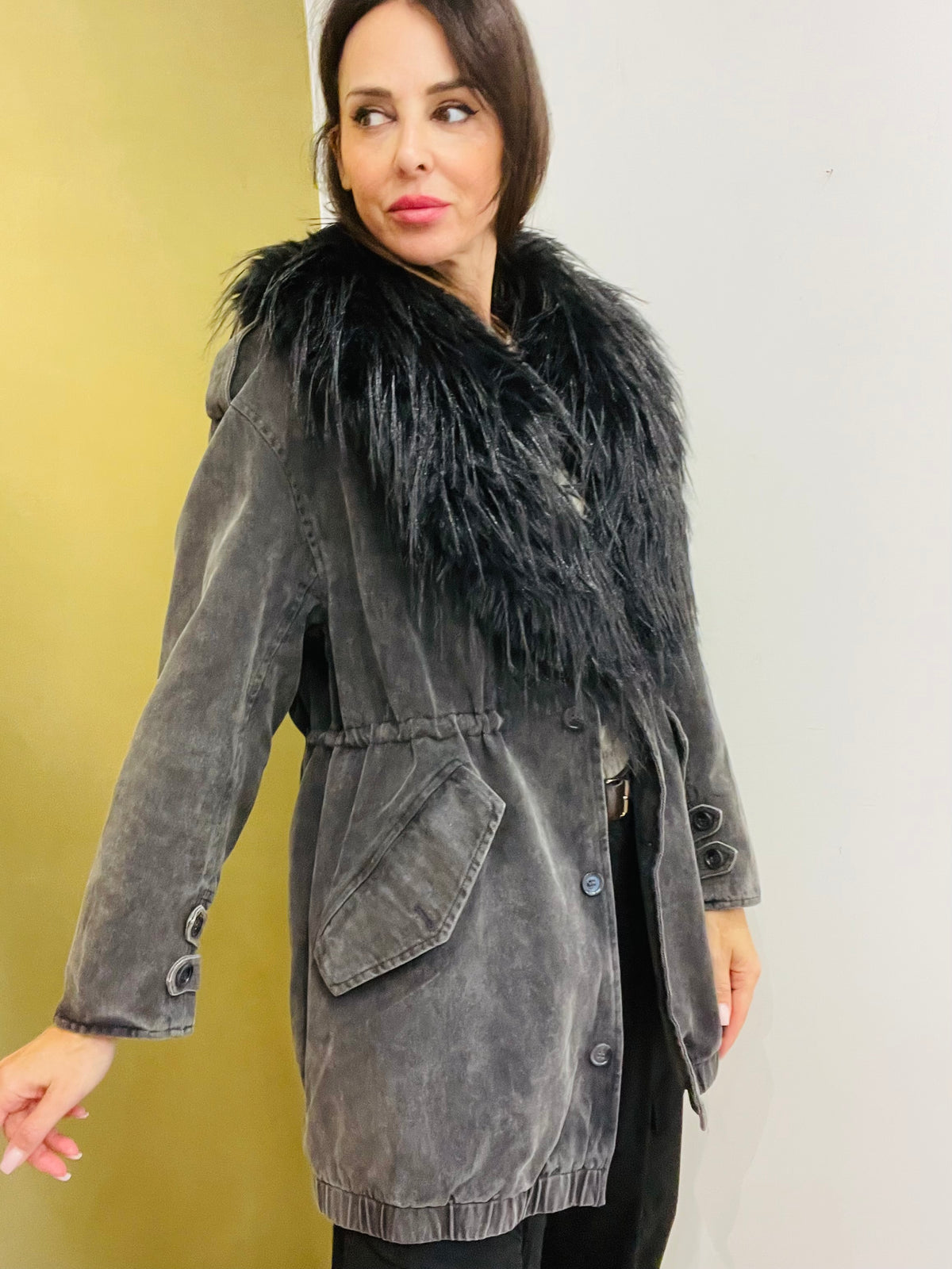 PARKA JEANS CON PELLICCIA