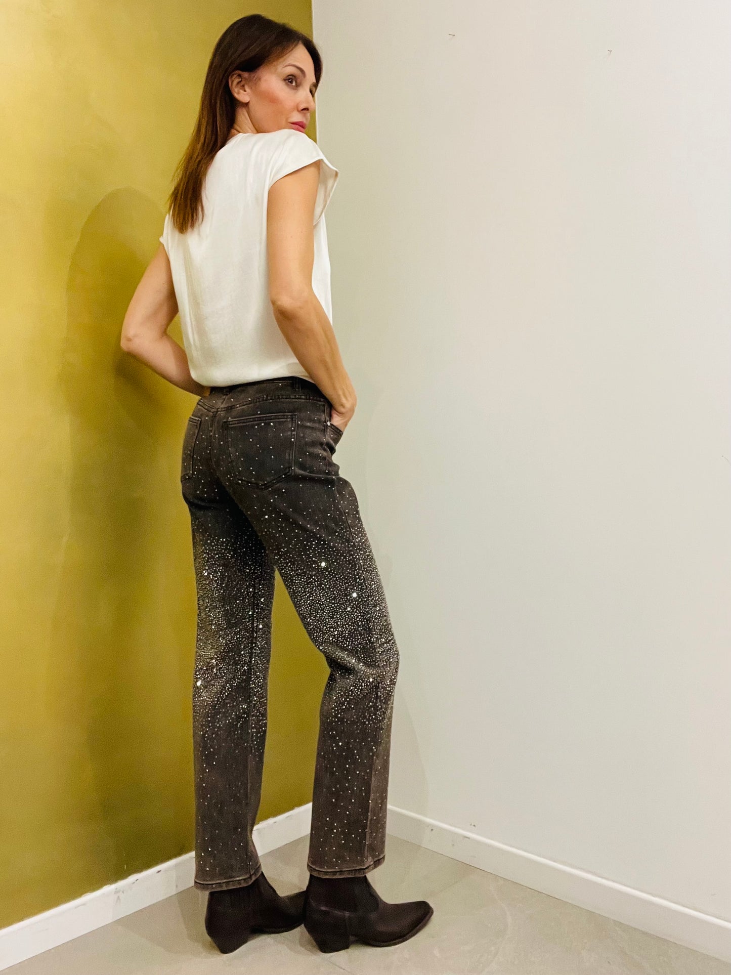 JEANS REGULAR STRASS