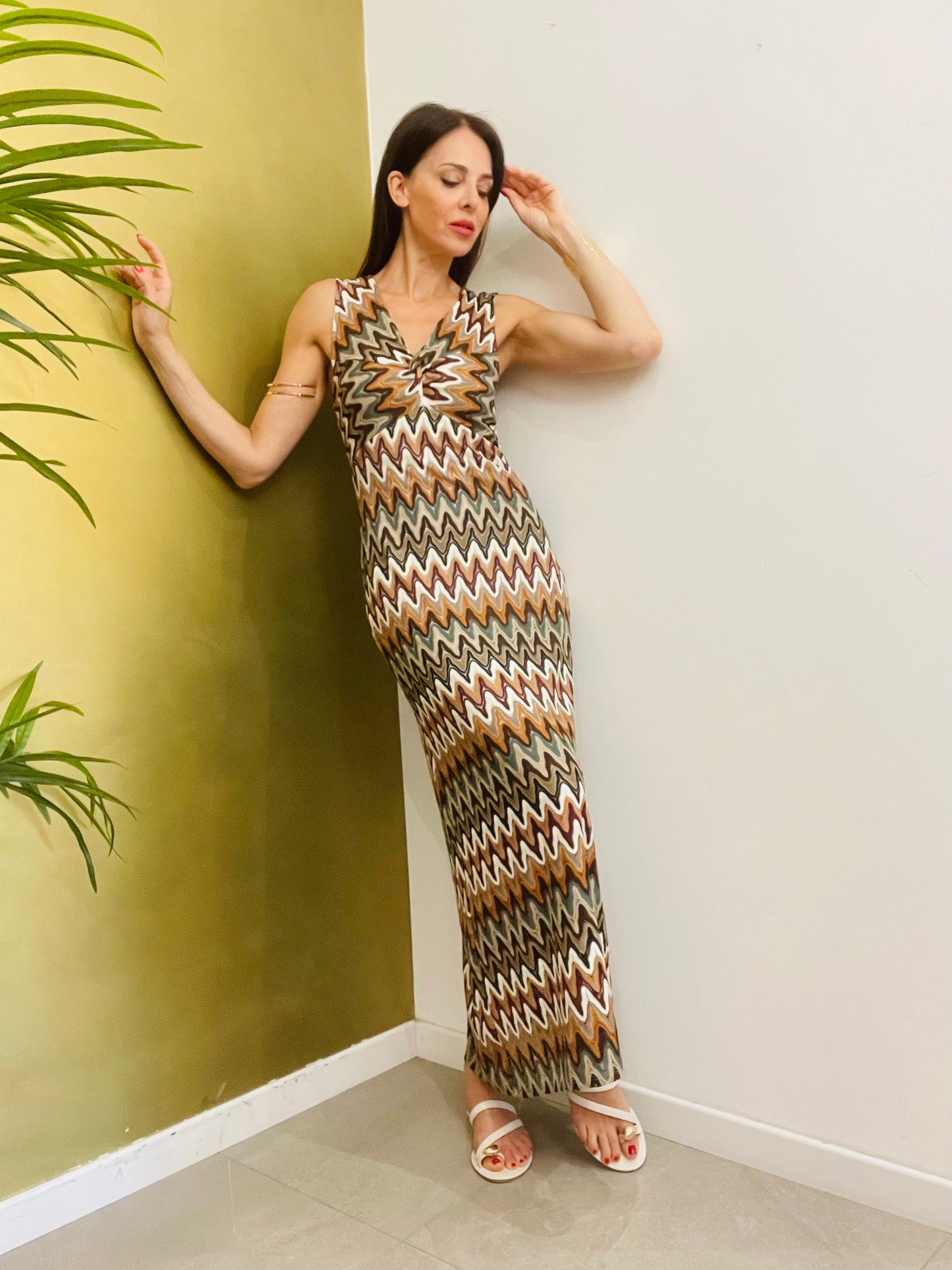ABITO LUNGO CHEVRON