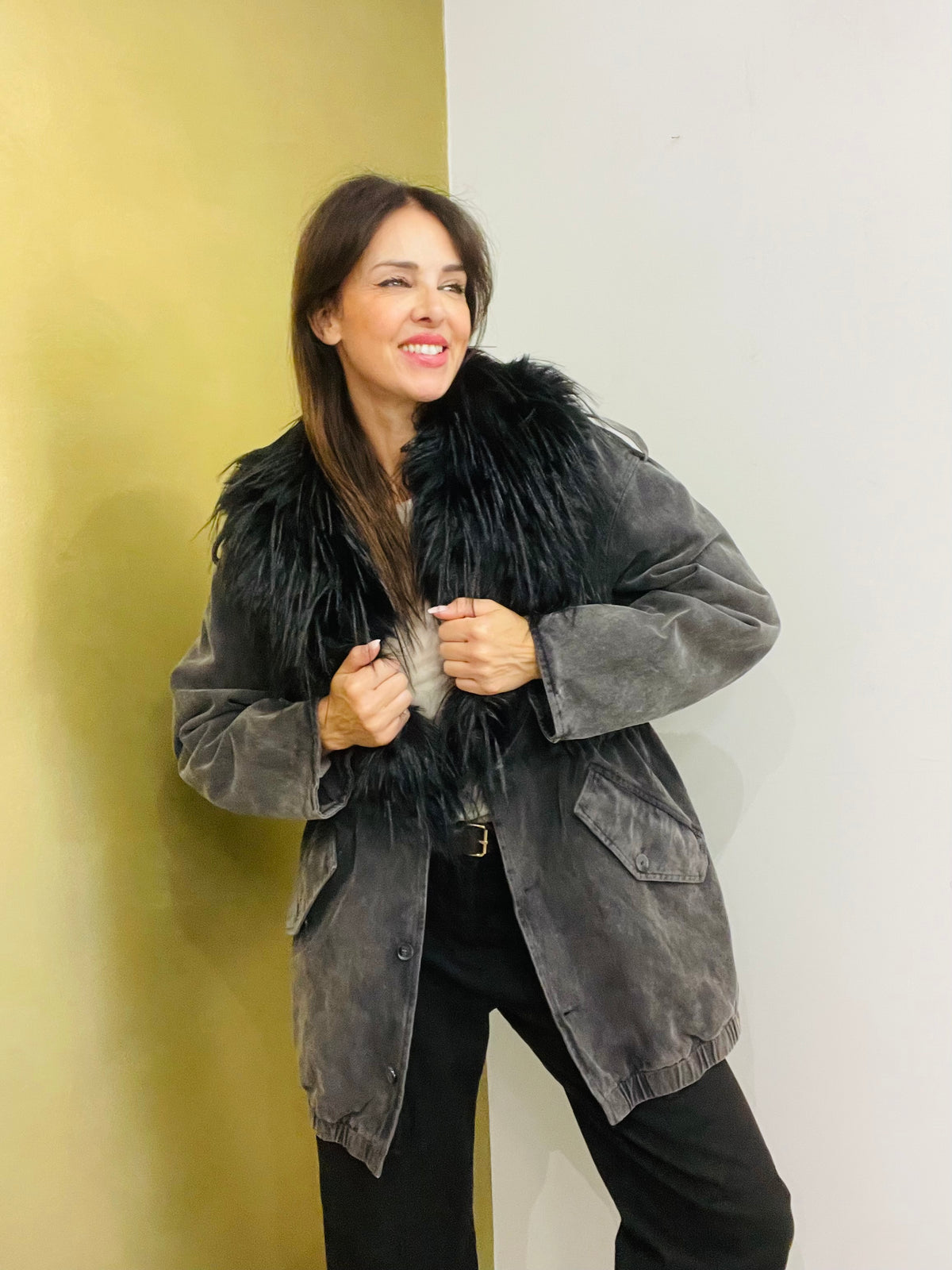 PARKA JEANS CON PELLICCIA