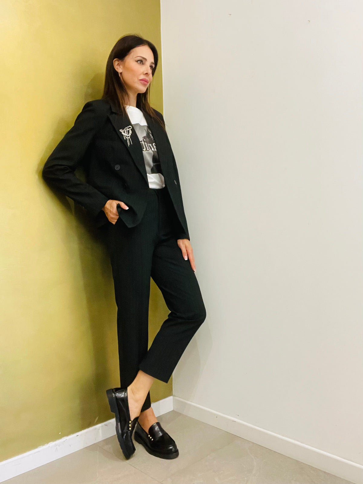 PANTALONE SIGARETTA GESSATO