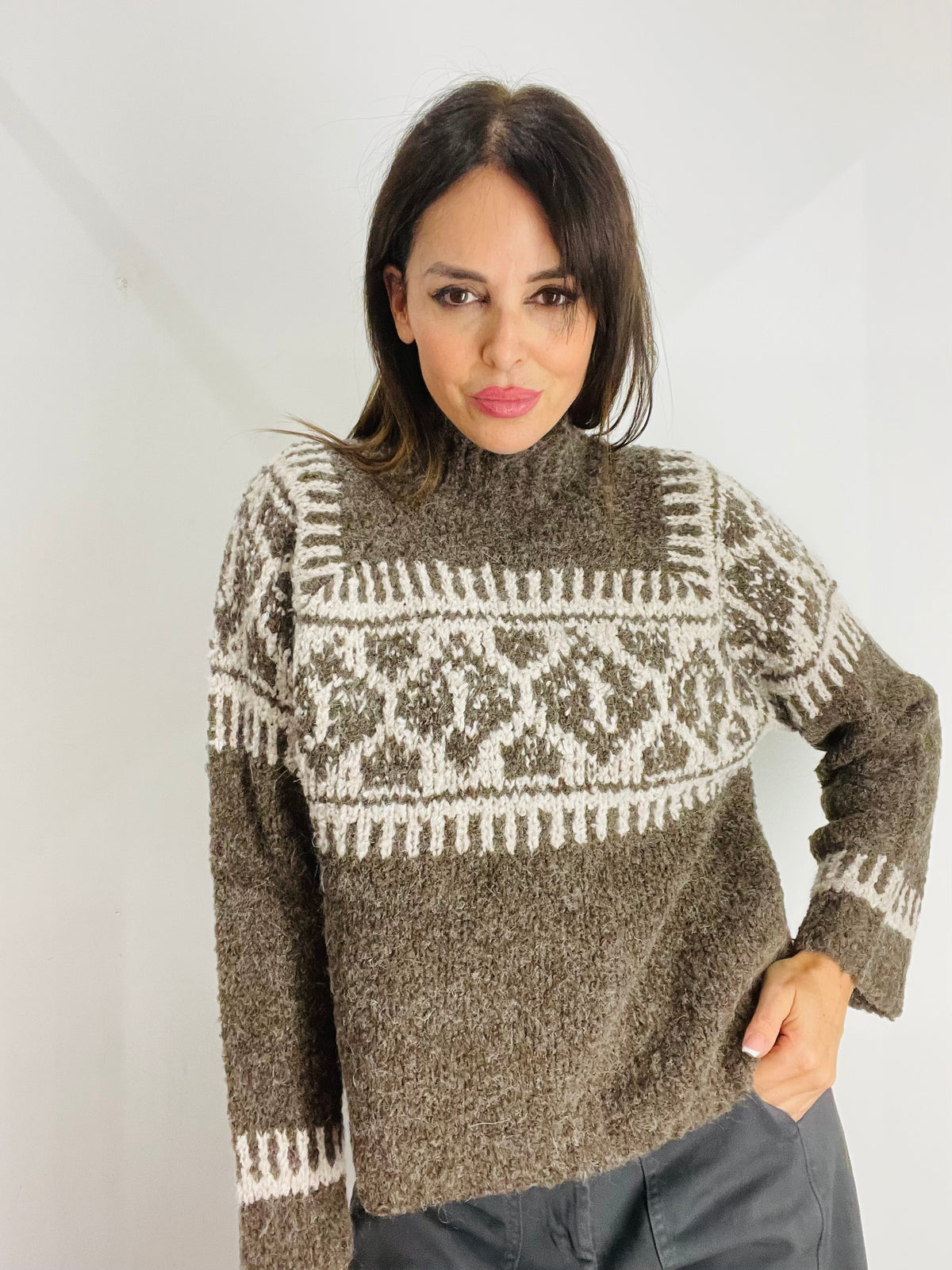 MAGLIONE BOUCLE A LUPETTO
