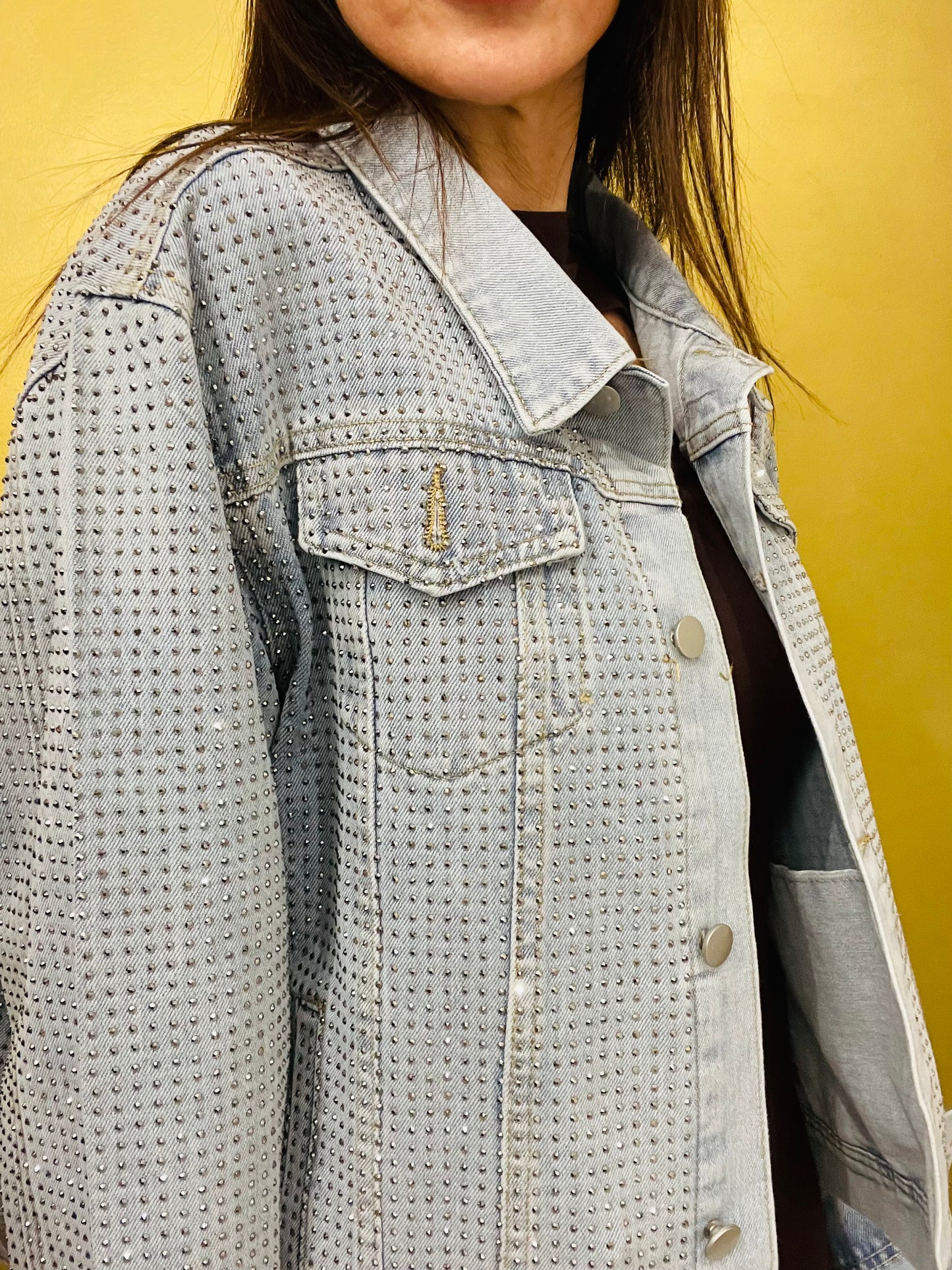 GIUBBINO JEANS CON STRASS