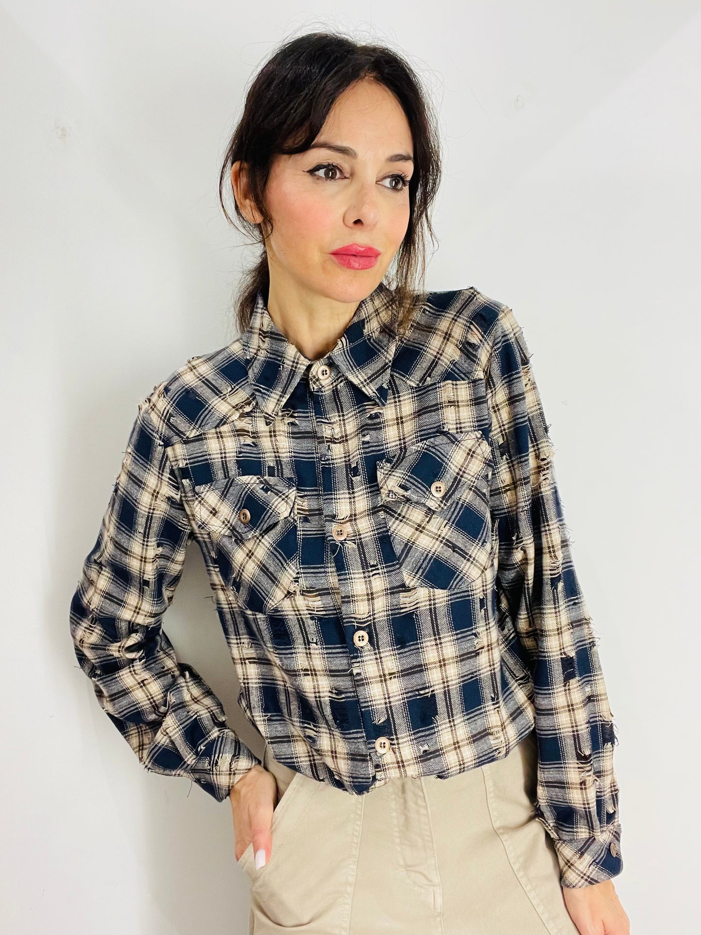 CAMICIA QUADRI CON ROTTURE