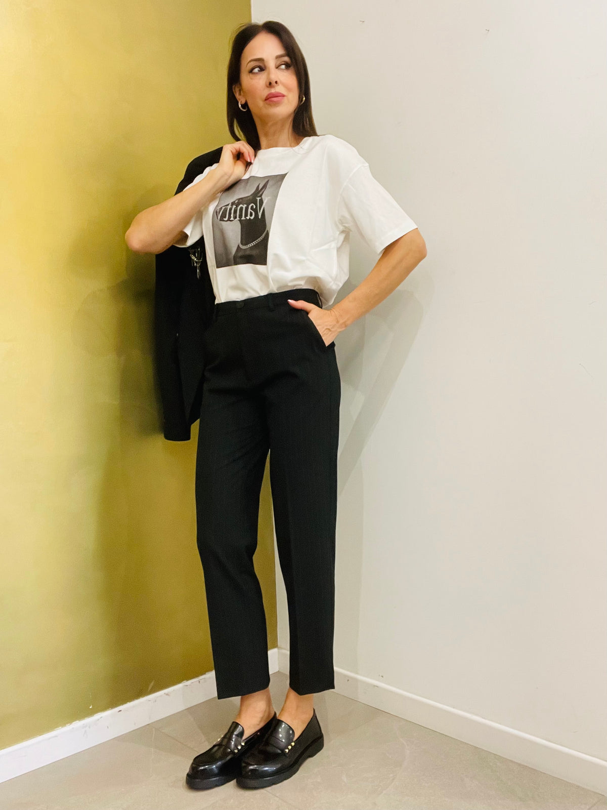 PANTALONE SIGARETTA GESSATO