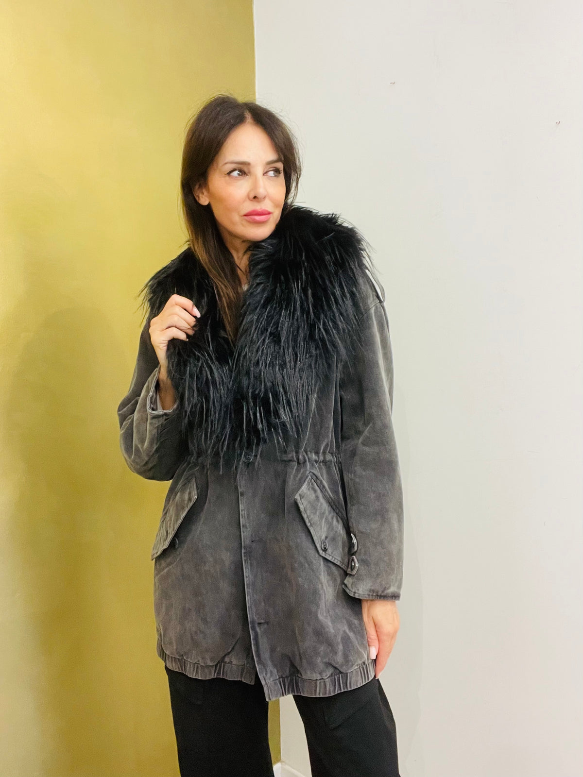 PARKA JEANS CON PELLICCIA