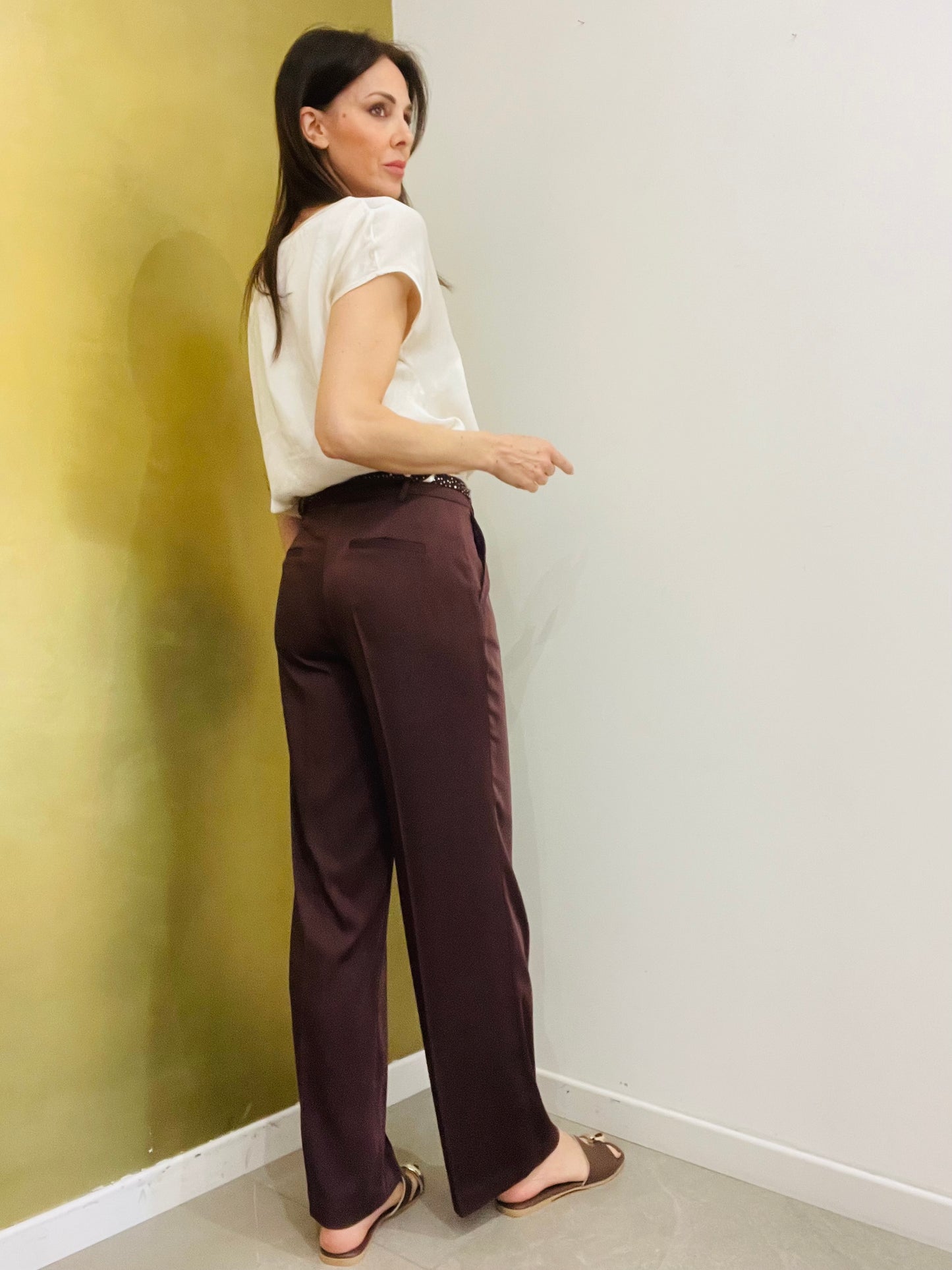 PANTALONE CINTURA STRASS