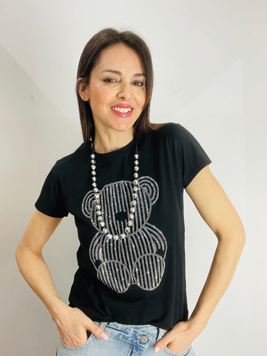 T-SHIRT ORSETTO STRASS