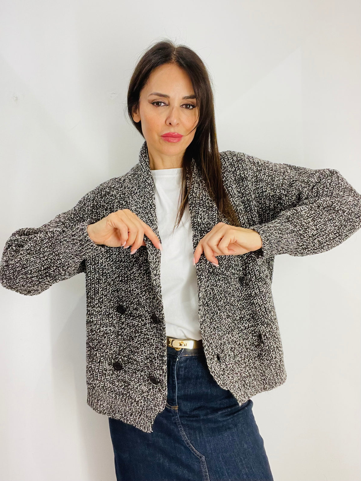 CARDIGAN DOPPIOPETTO IN MAGLIA