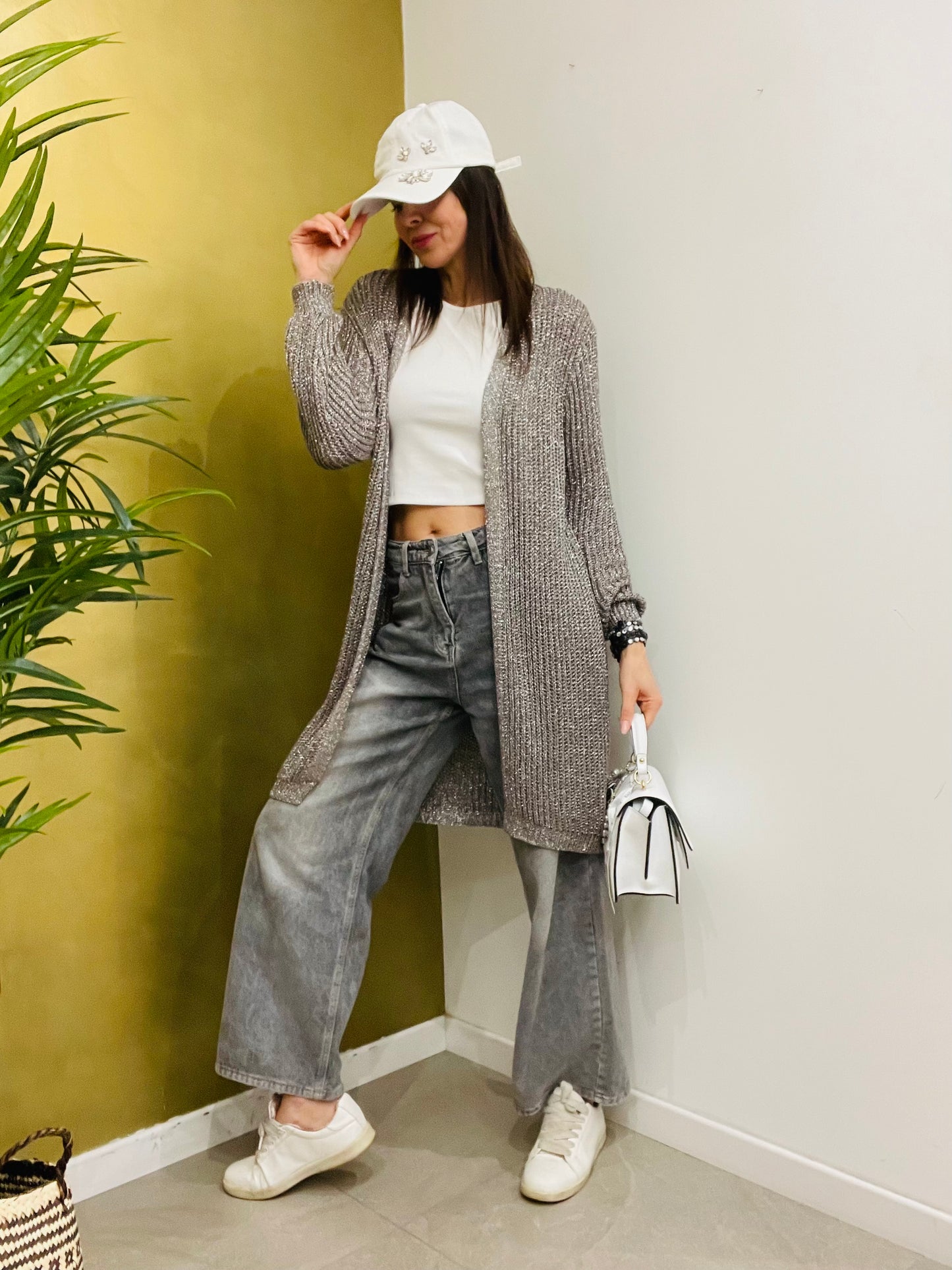 CARDIGAN LUNGO LUREX