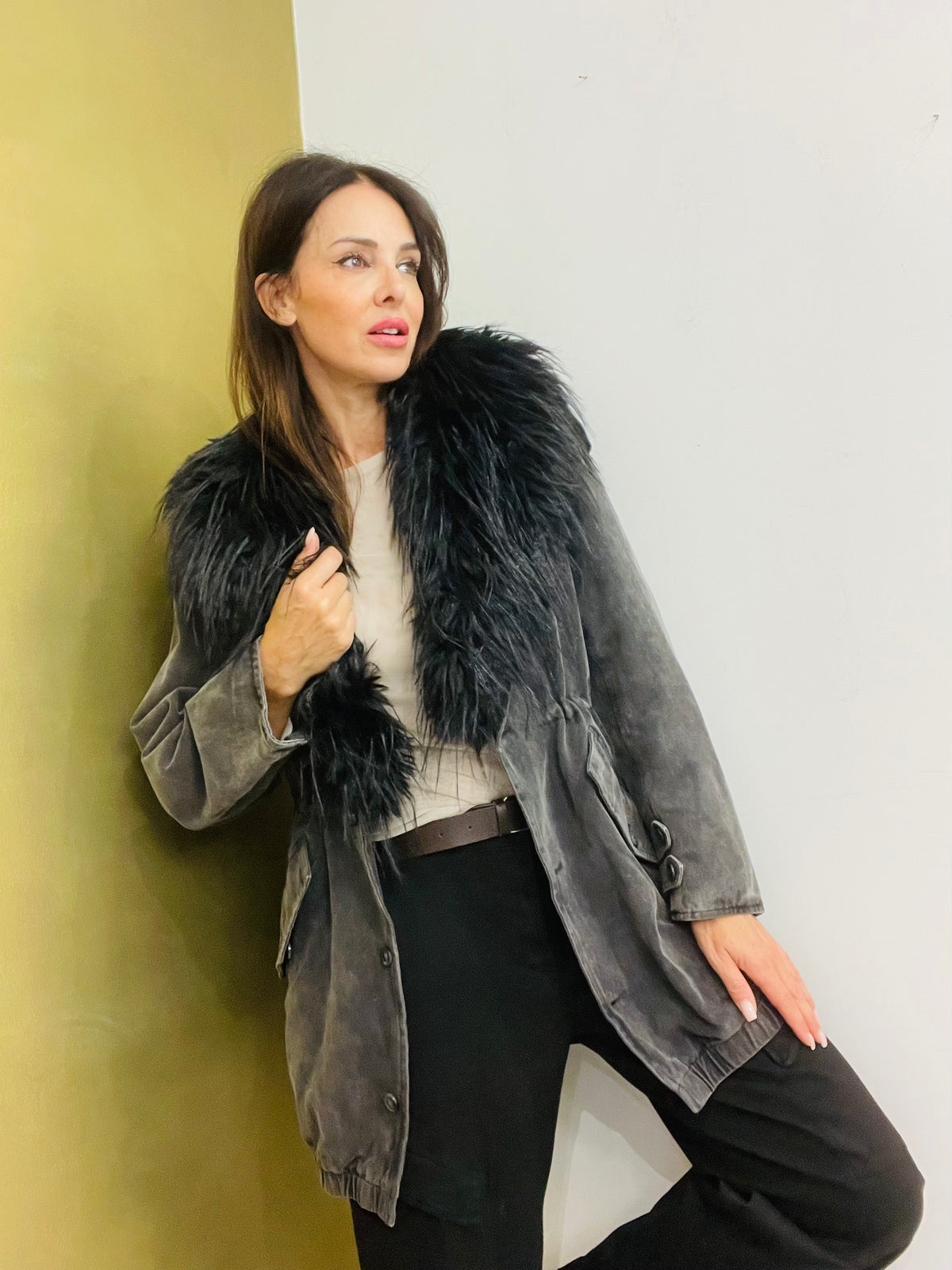 PARKA JEANS CON PELLICCIA