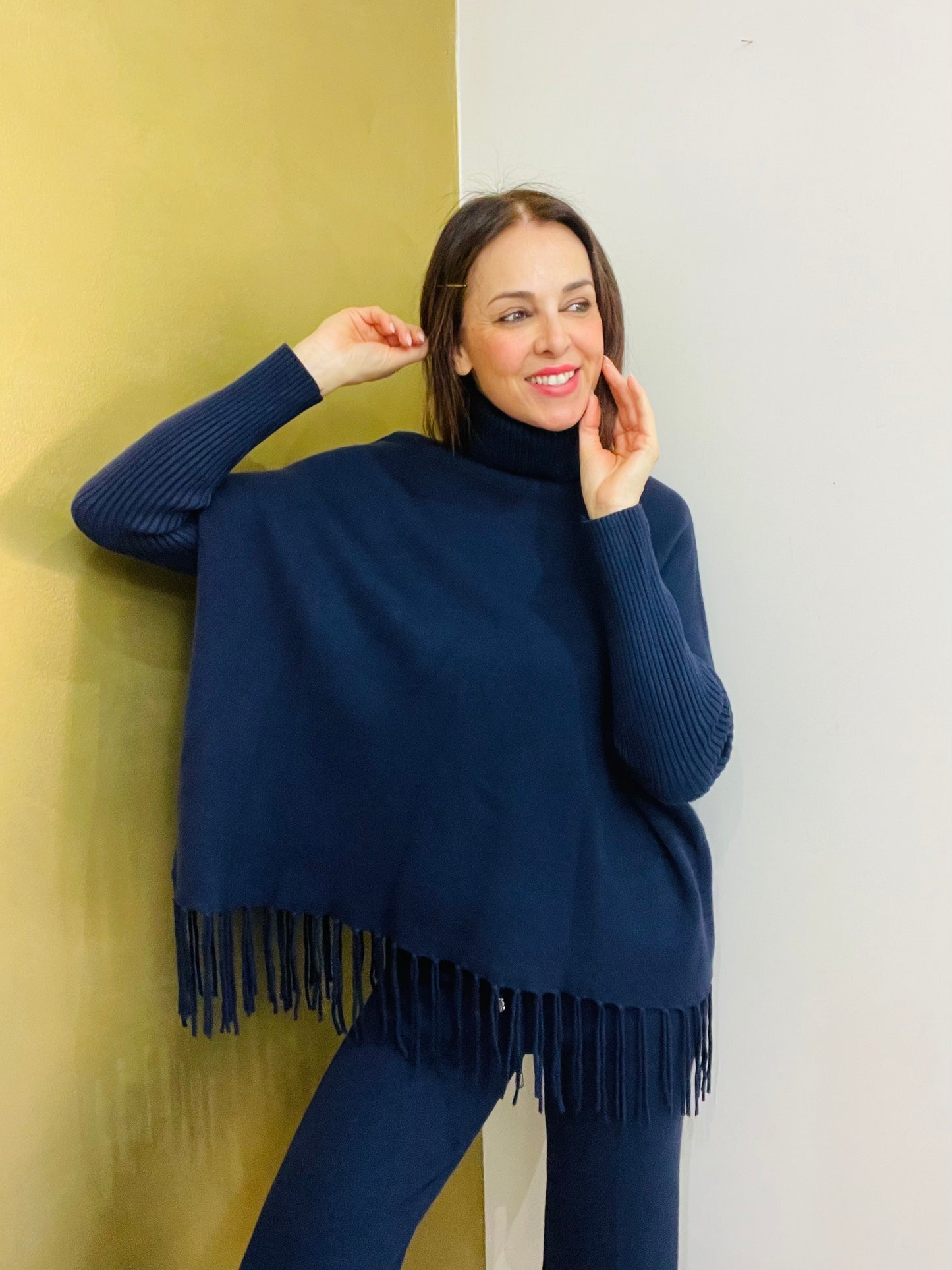 MAGLIA DOLCEVITA CON FRANGE