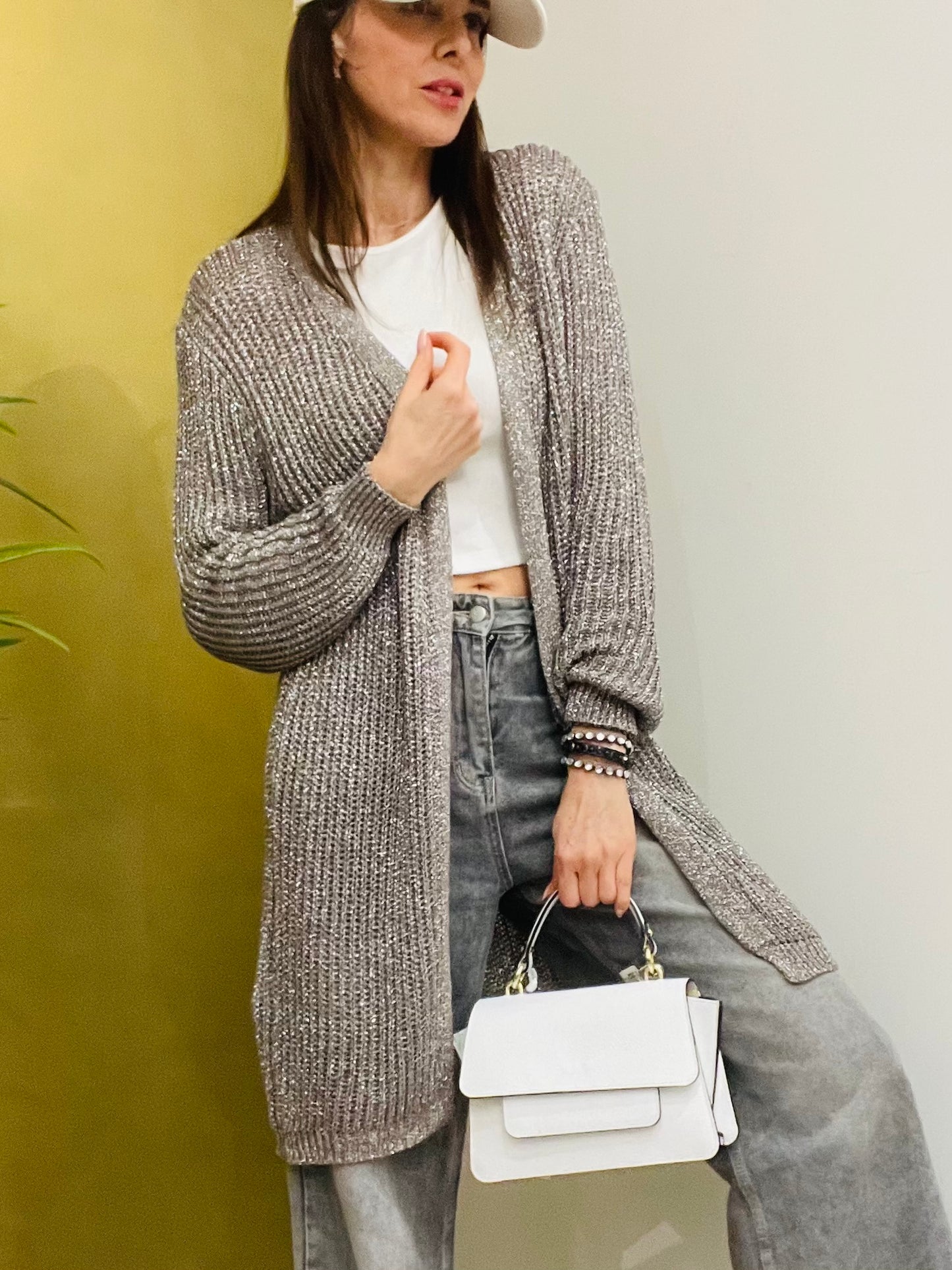 CARDIGAN LUNGO LUREX