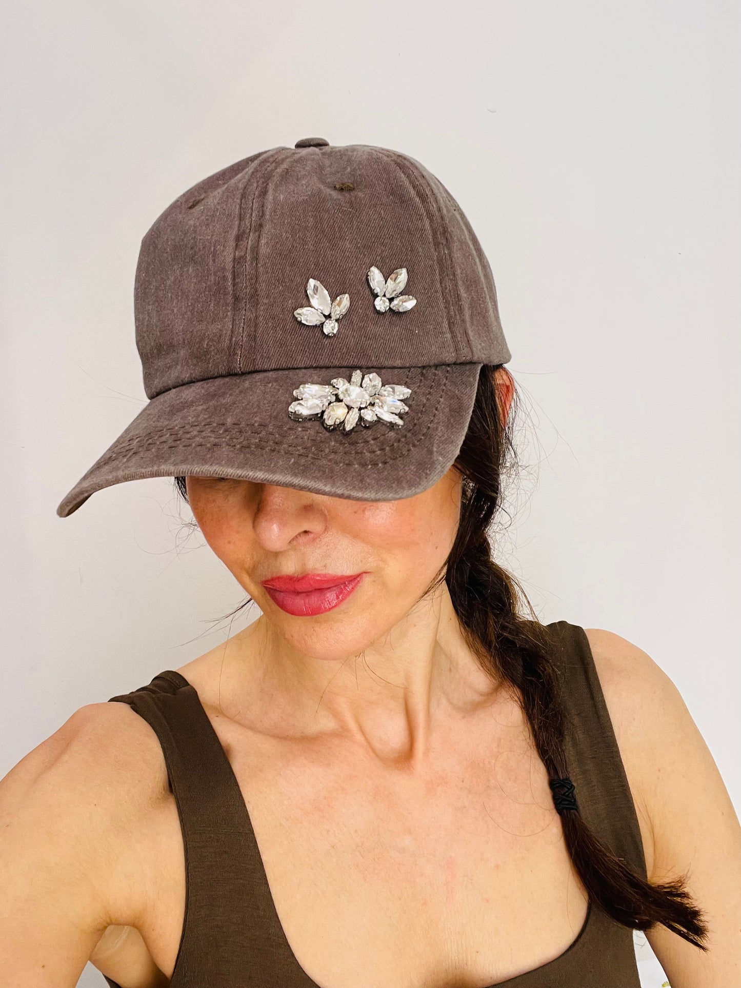 CAPPELLO VISIERA STRASS