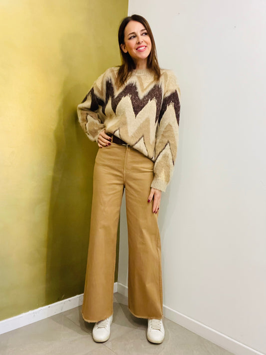 PANTALONE PALAZZO SFRANGIATO
