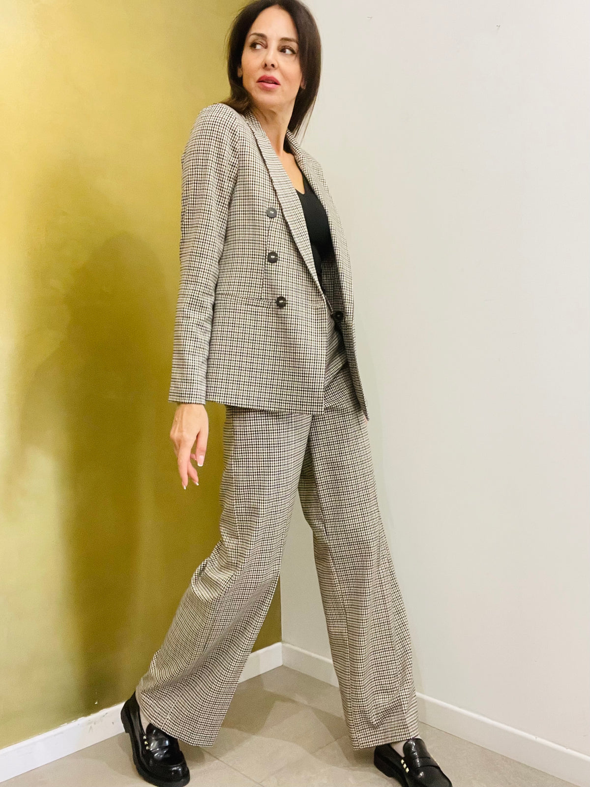 PANTALONE DRITTO QUADRETTI