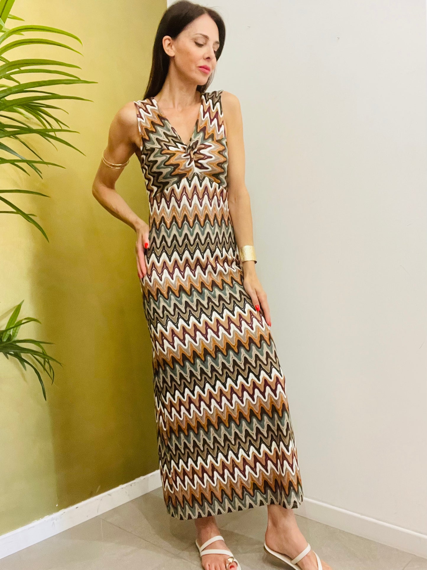ABITO LUNGO CHEVRON