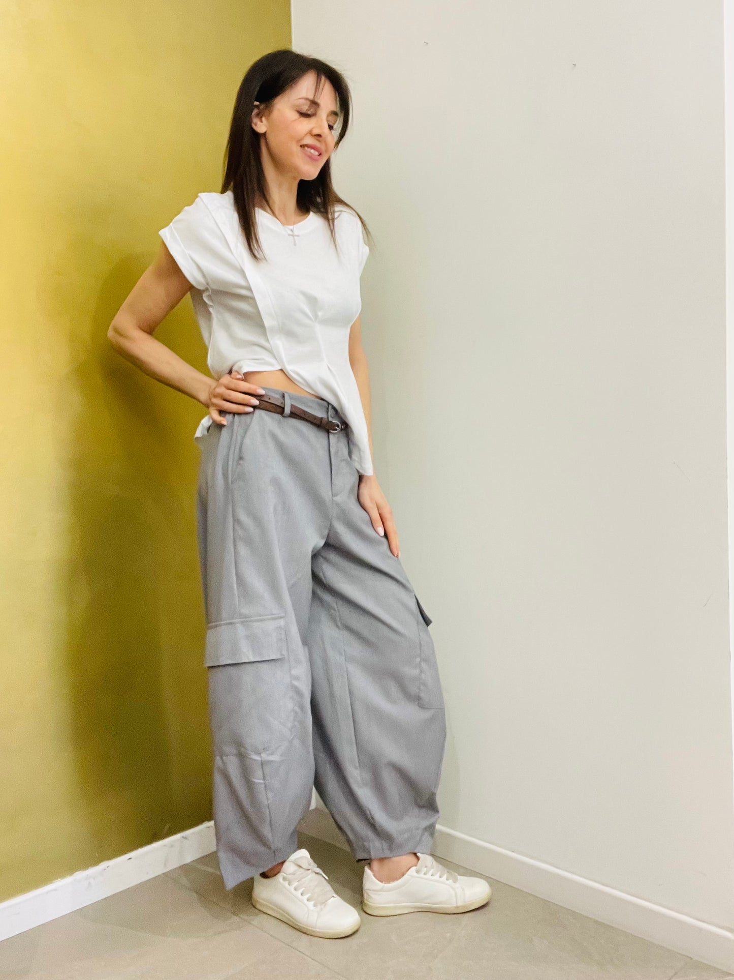 PANTALONE CARGO GRIGIO