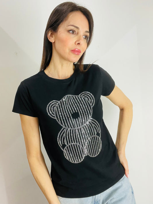 T-SHIRT ORSETTO STRASS
