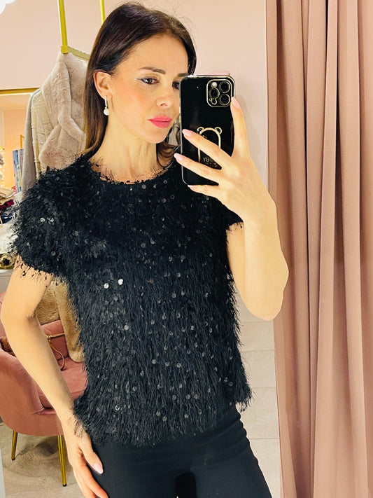MAGLIA PELOSETTA CON PAILLETTES