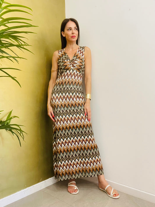 ABITO LUNGO CHEVRON