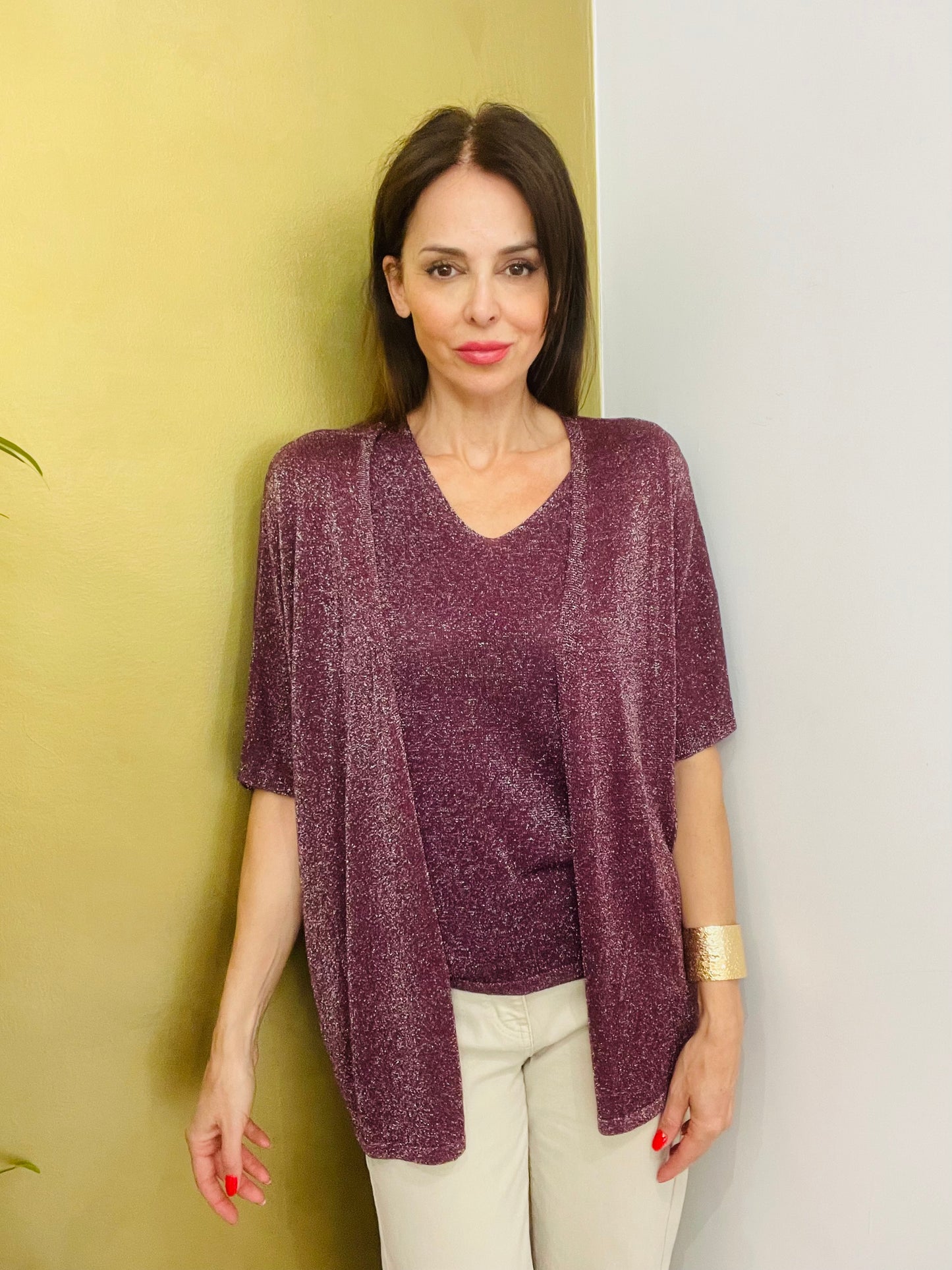 CARDIGAN LUREX