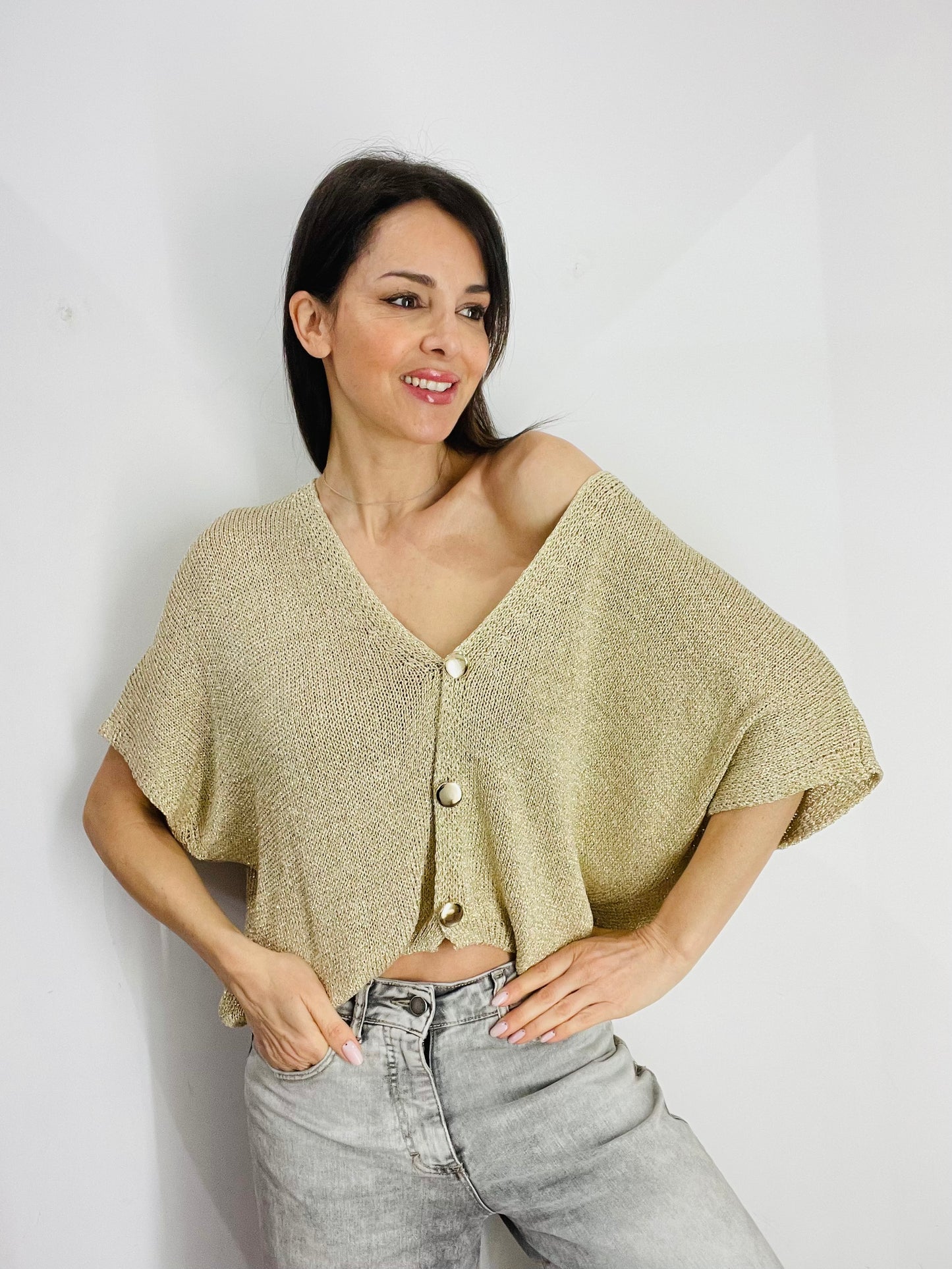 CARDIGAN LUREX PIPISTRELLO