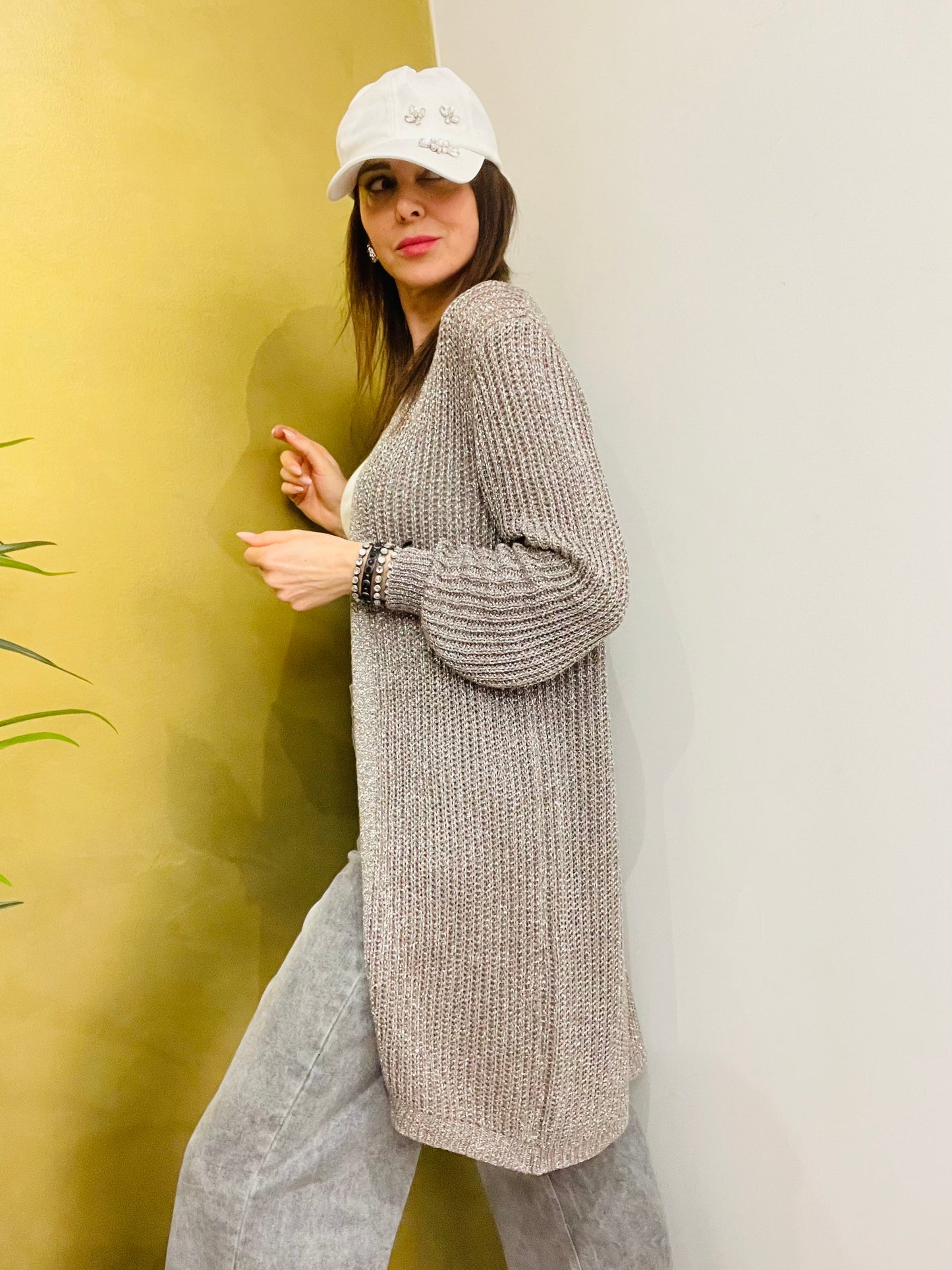 CARDIGAN LUNGO LUREX