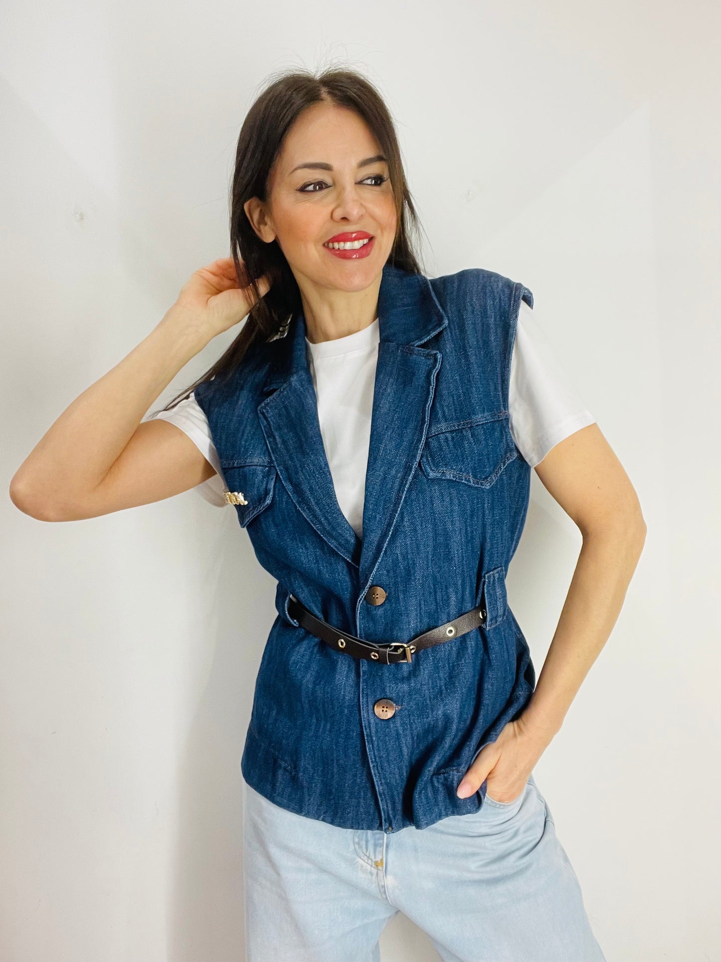 GILET IN DENIM