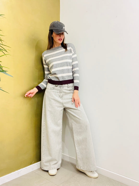 JEANS PALAZZO TENSIONE IN