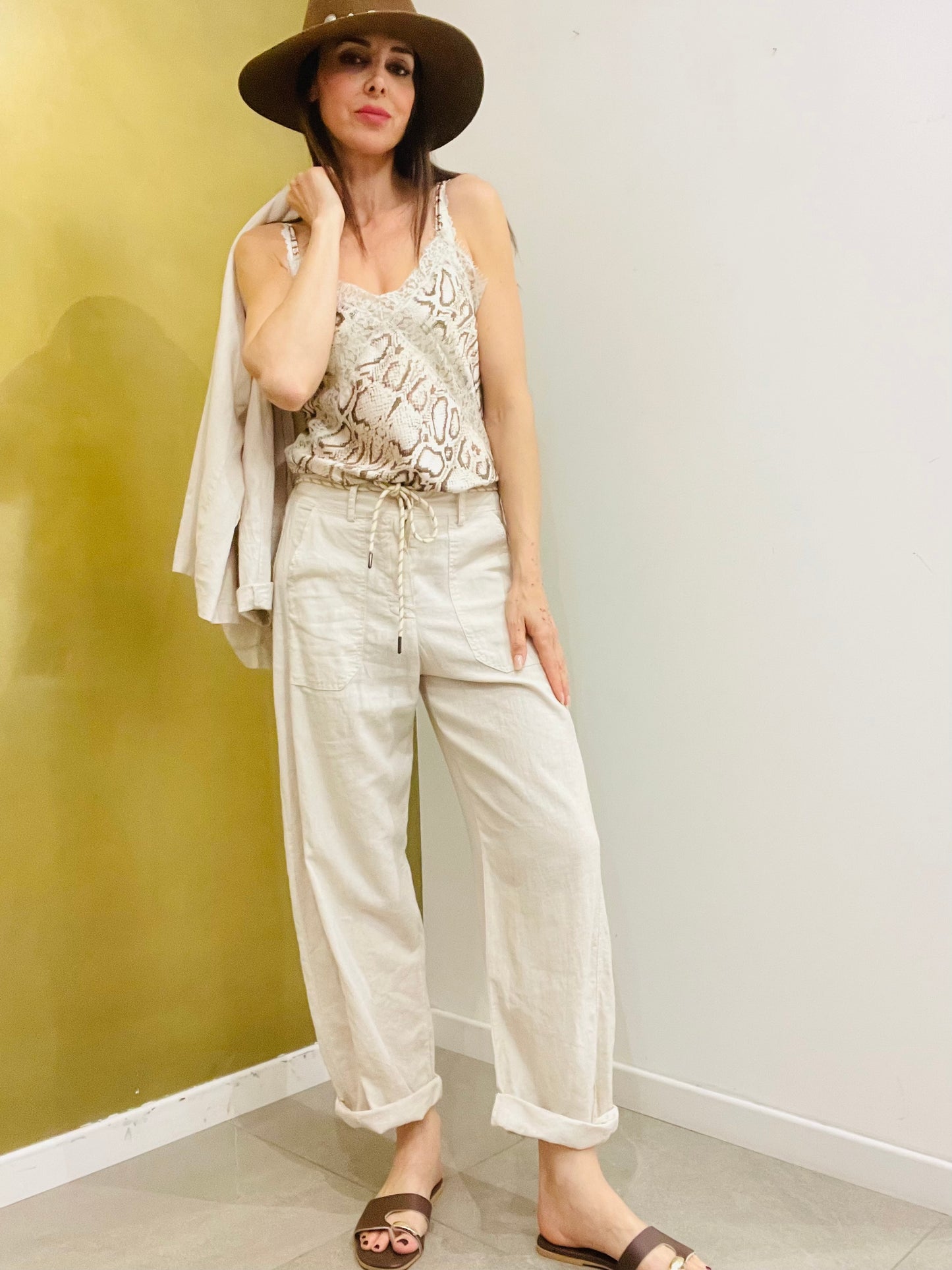 PANTALONE LINO STELLINA