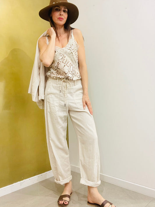 PANTALONE LINO STELLINA