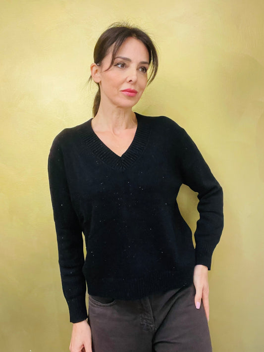 MAGLIA A V MICROPAILLETTES