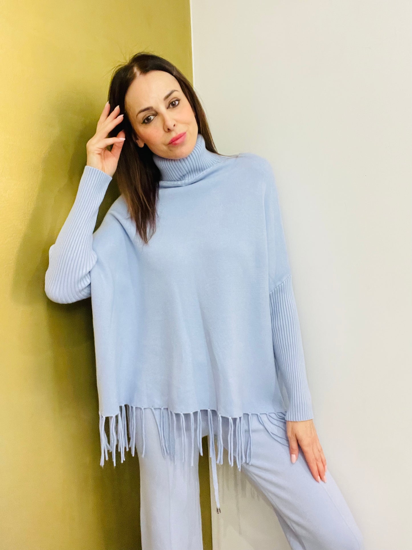 MAGLIA DOLCEVITA CON FRANGE