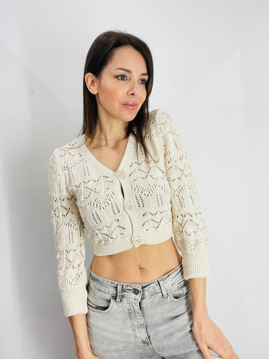 CARDIGAN CORTO TRAFORATO