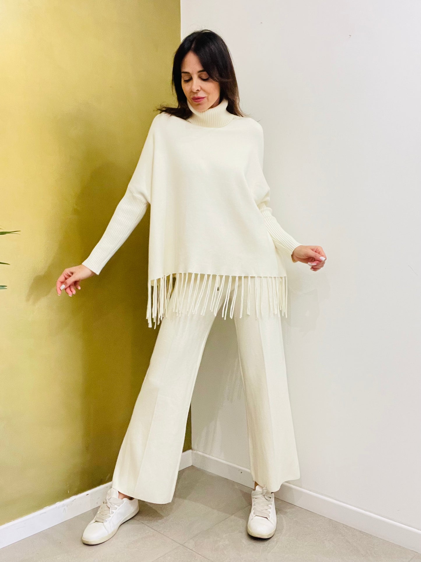 MAGLIA DOLCEVITA CON FRANGE