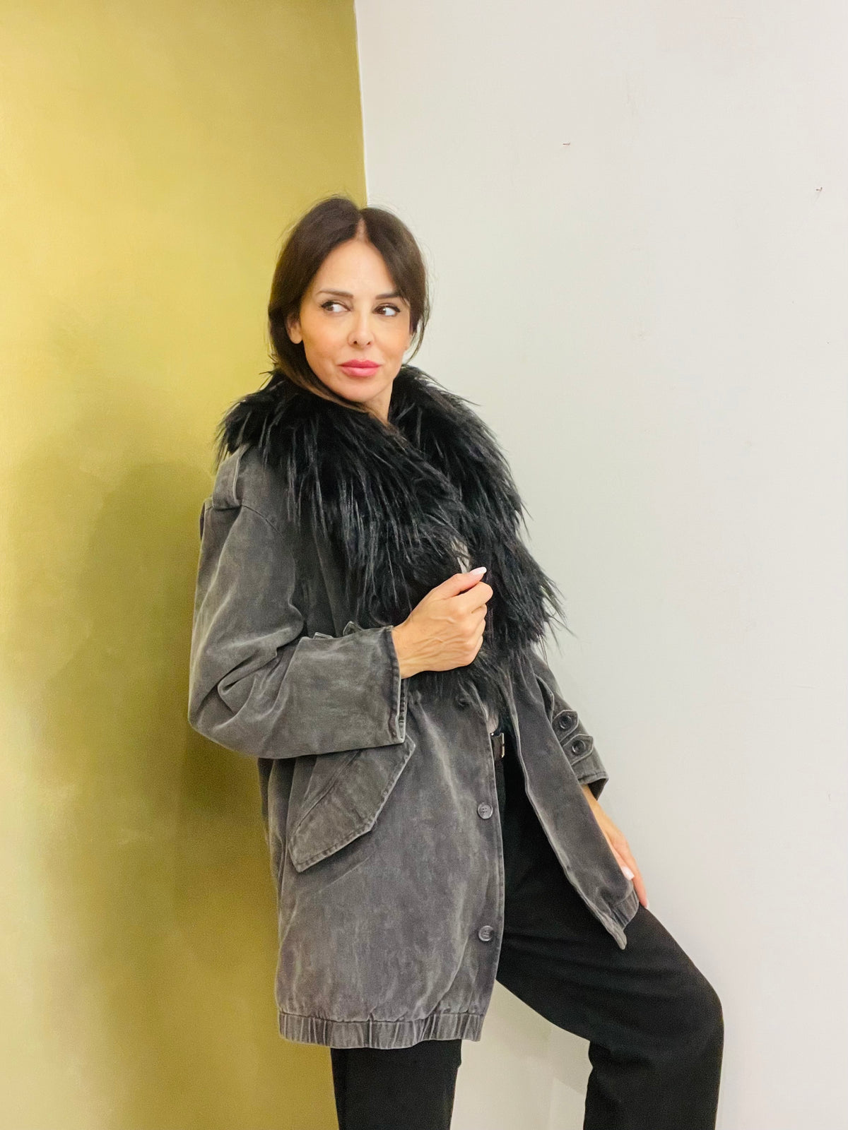 PARKA JEANS CON PELLICCIA