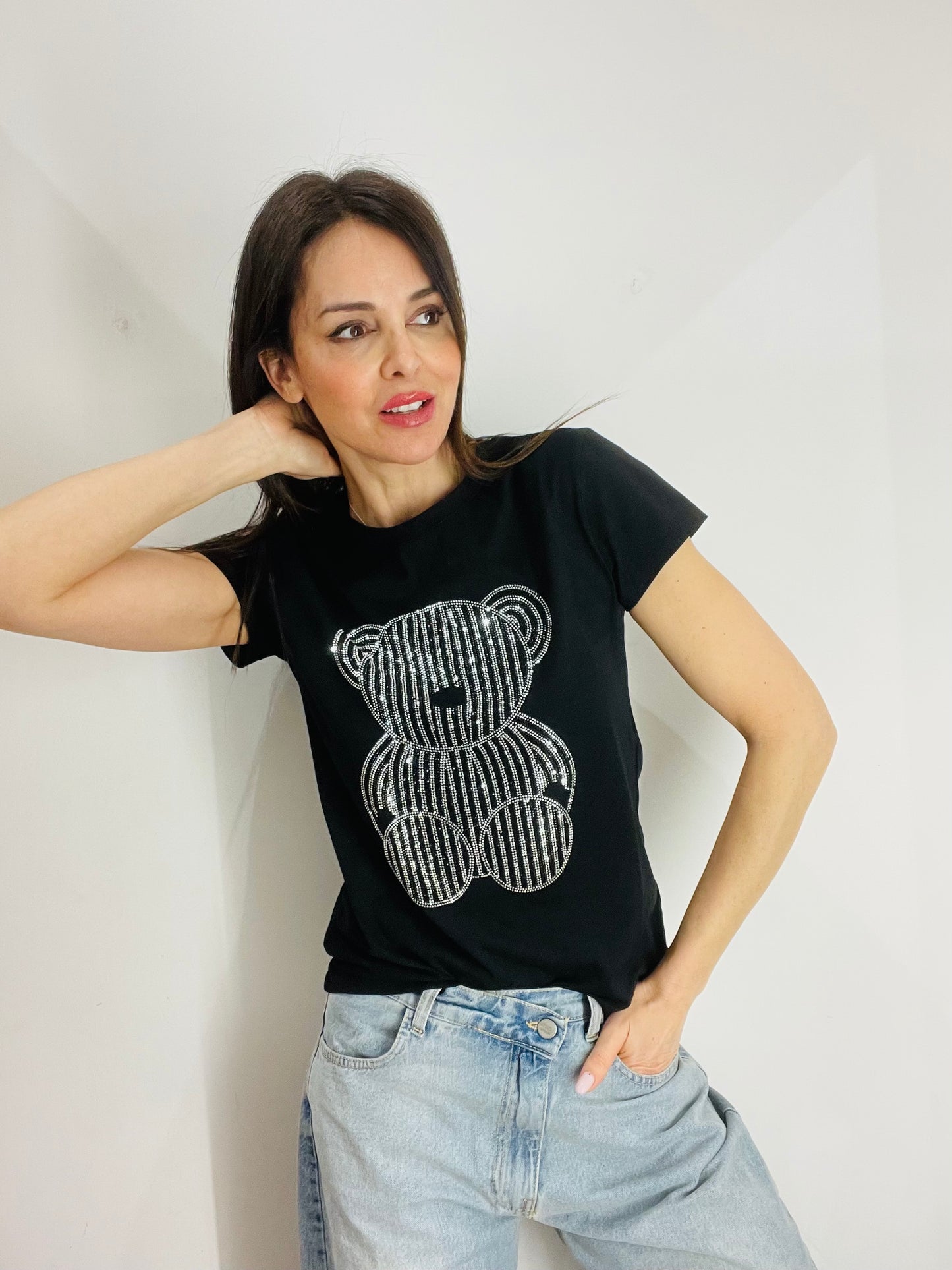 T-SHIRT ORSETTO STRASS