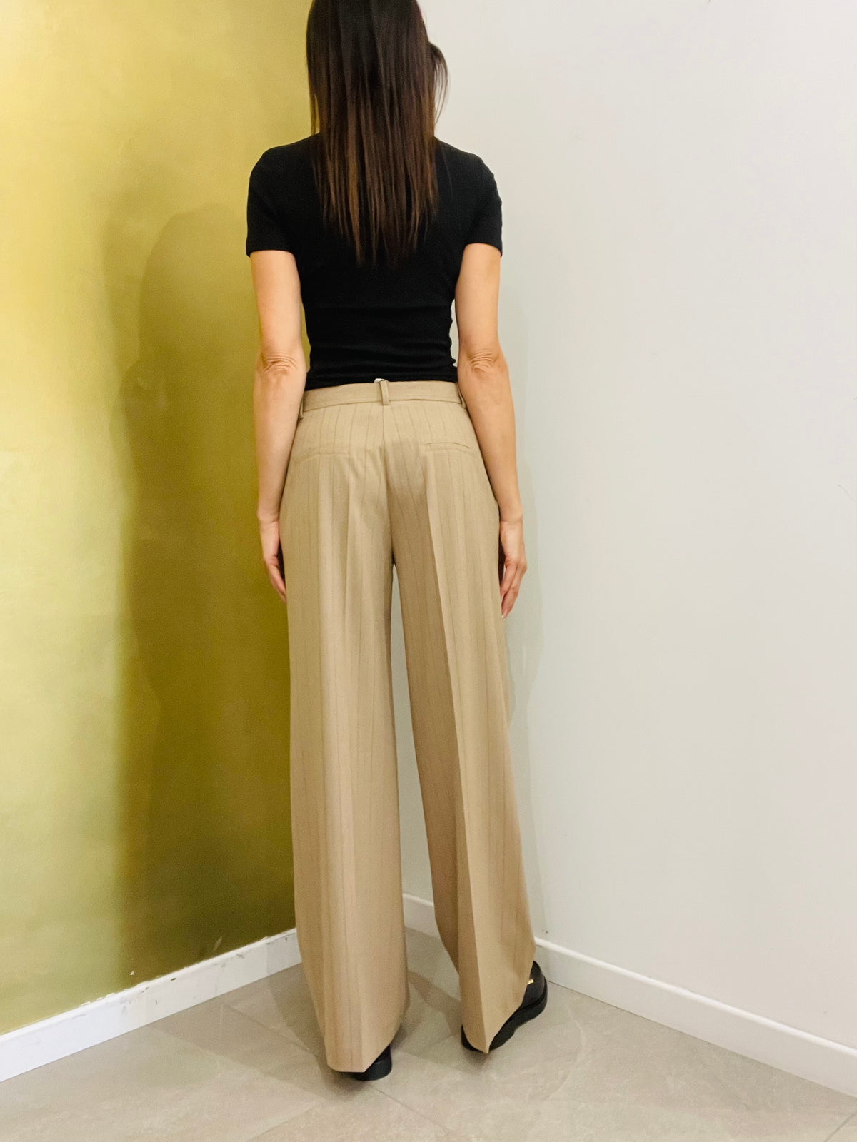 PANTALONE DRITTO GESSATO