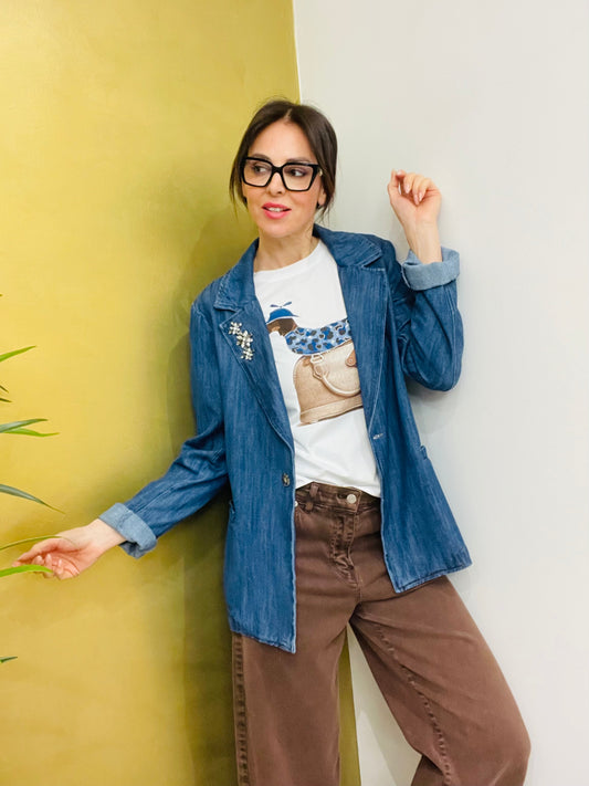 BLAZER JEANS CON SPILLE