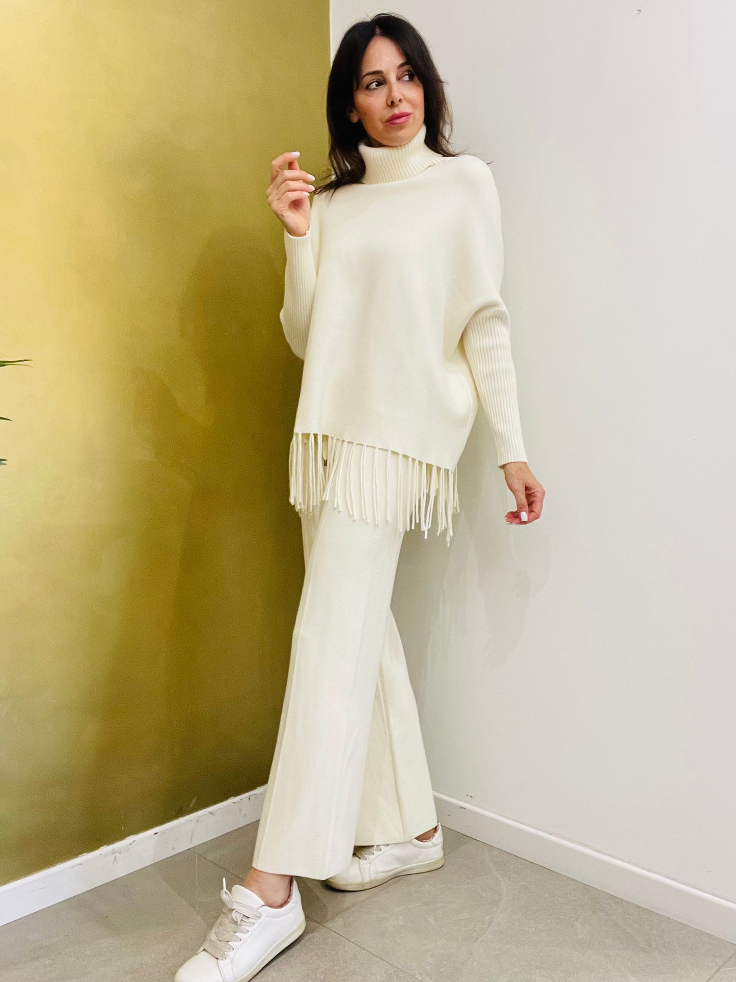 MAGLIA DOLCEVITA CON FRANGE