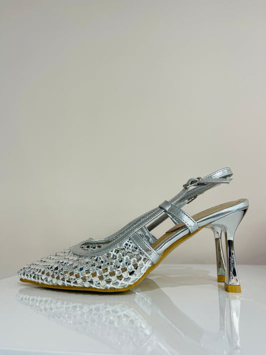 SLINGBACK STRASS ARGENTO