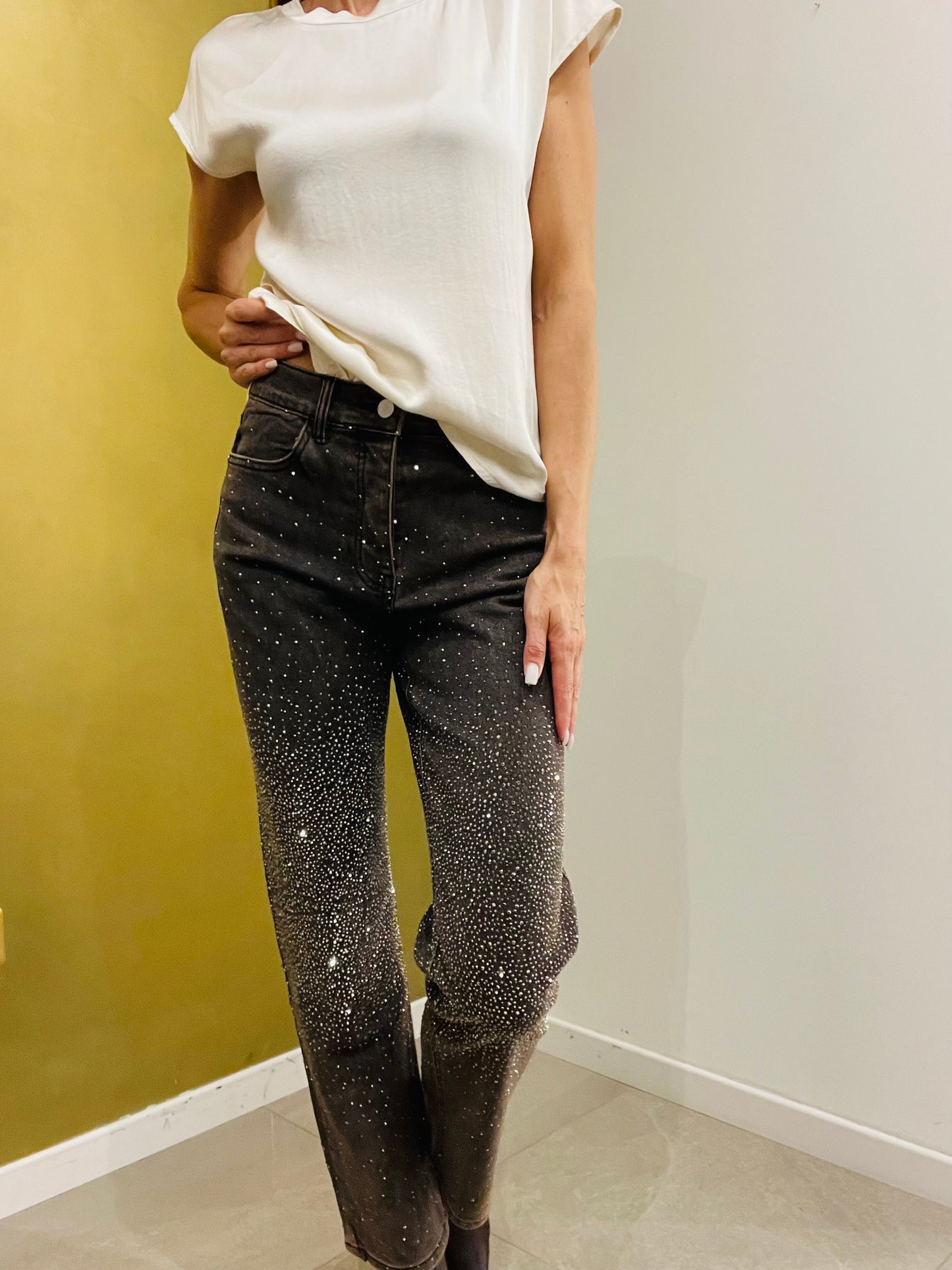 JEANS REGULAR STRASS